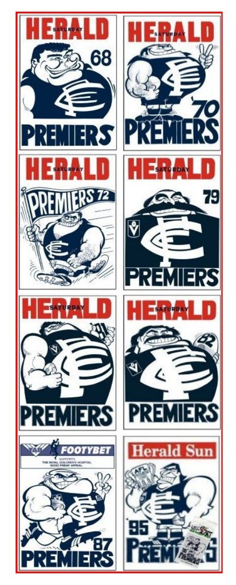 Carlton all 8 Premiership Posters Plus FREE POSTAGE